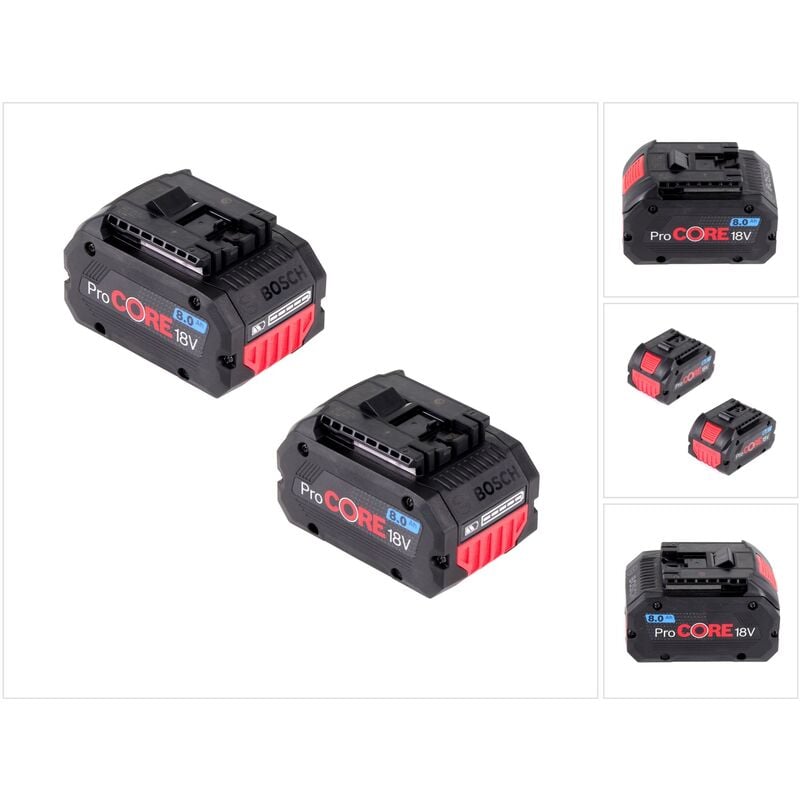 Bosch Professional - Bosch Kit 2x ProCORE 18 v 8,0 Ah Professional Batterie à insertion Li-Ion ( 1600A016GK )