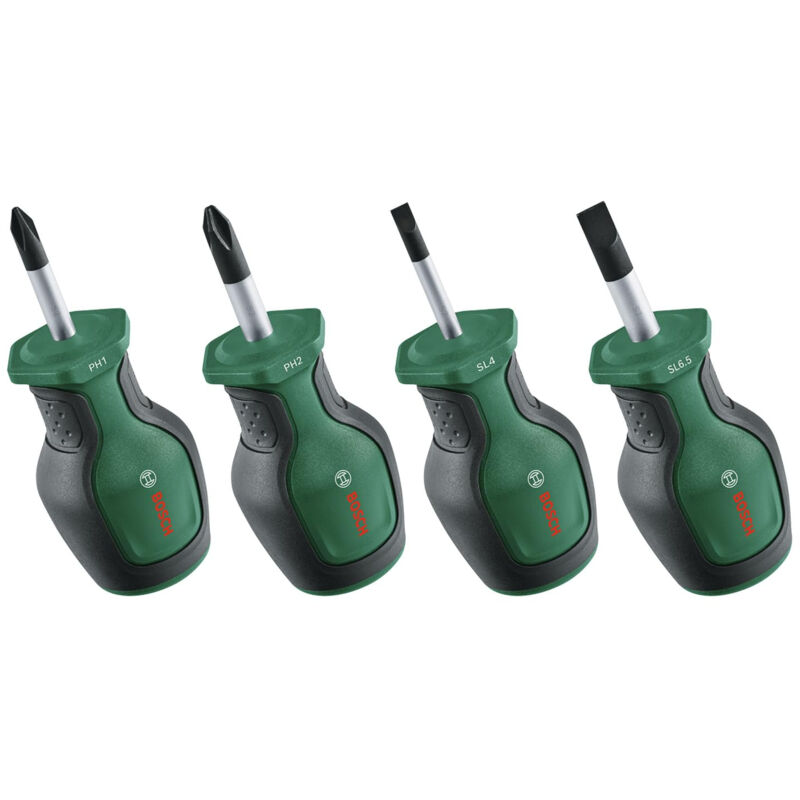 Bosch Set De 4 Tournevis Courts (Compacts Pour Vissage Dans Espaces Restreints Embout Magnétique) 1600a032uj