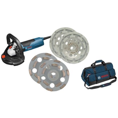 Bosch Set De Ponceuse A Beton Avec 4x Meule Assiette Gbr 15 Cag Sac D Outil 06159975h0