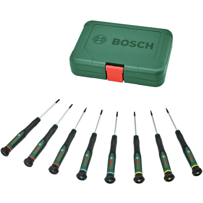 Bosch - set de tournevis 8 pcs ( pour bricolage/modélisme/artisanat embouts précis et magnétiques ph/tx/hex/plat) 1600A02Z9M