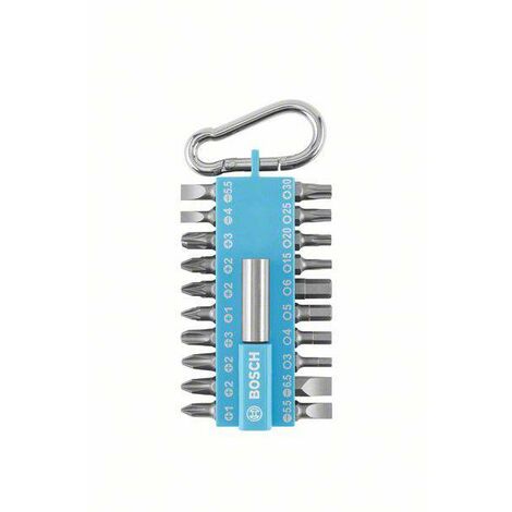 Bosch – Set d'embouts 2607002822 21 pièces – Longueur 25 mm – Mousqueton robuste pour fixation rapide – Compatible avec perceuses et visseuses - Y754712