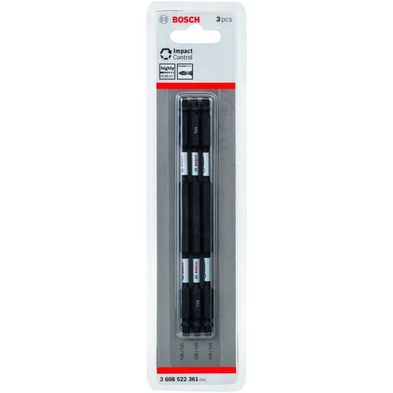 Bosch Set d'embouts de vissage doubles Impact Control 3 pce T25 150 mm 2608522361 - vue 2
