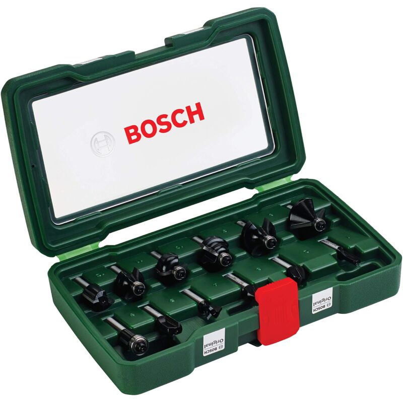Bosch - Home And Garden 2607019466 Set Misto, 12 Frese hm, Nero, Gambo 8 Mm