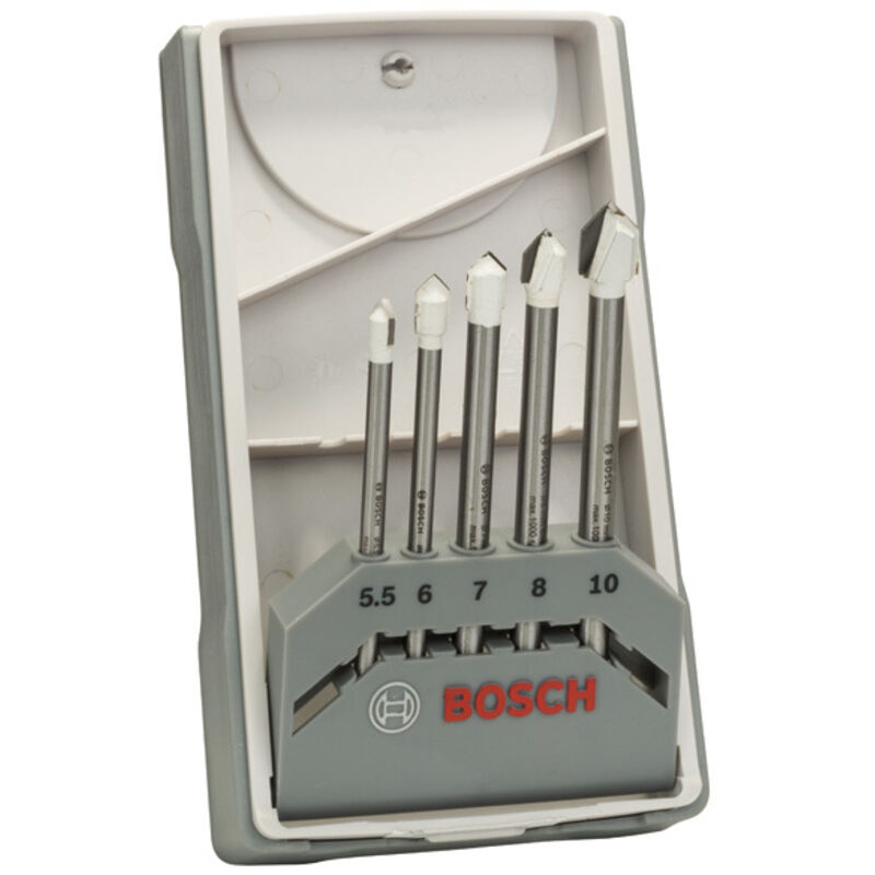 Professional Set da 5 Pezzi di punte per piastrelle Set CYL-9 SoftCeramic (per piastrelle di ceramica morbide, ø 5,5-10 mm, accessori trapani) - Bosch