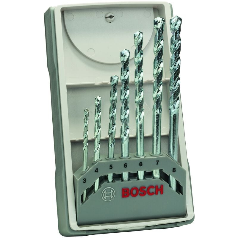 Image of Bosch - Professional 7pz. Set di Punte CYL-1 (per Mattone, ø 3-8 mm, Accessori per Trapani a Percussione)