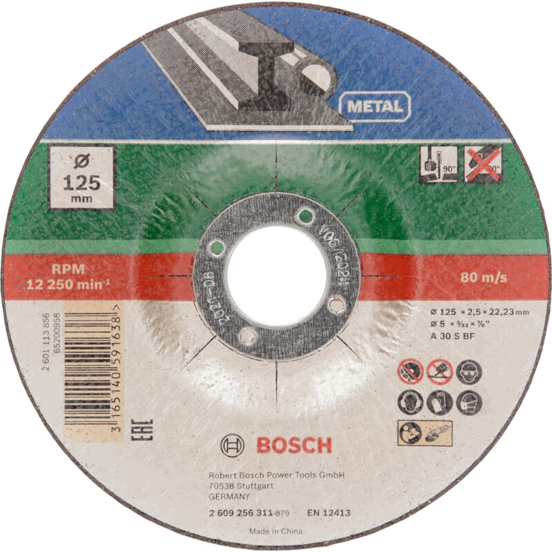 

BOSCH 2609256333 Set discos tronzar 5 piezas, acodado metal Ø 125 mm