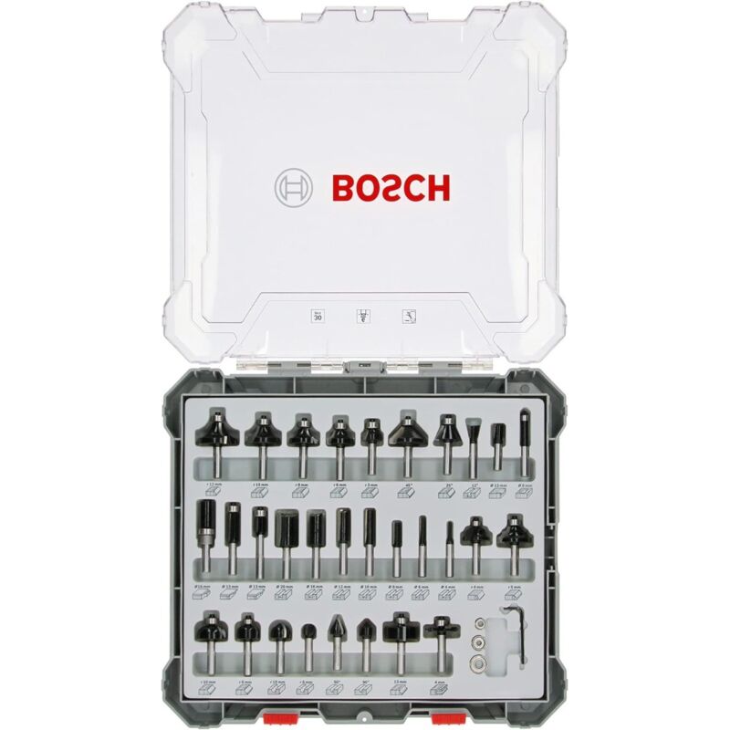 Bosch - Confezione da 30 frese miste a codolo da 6 mm 2607017474