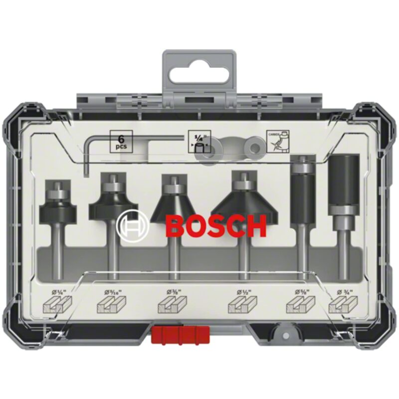 Bosch - Accessories 2607017470 Set di Frese per Bordi, 1/4 Pollici