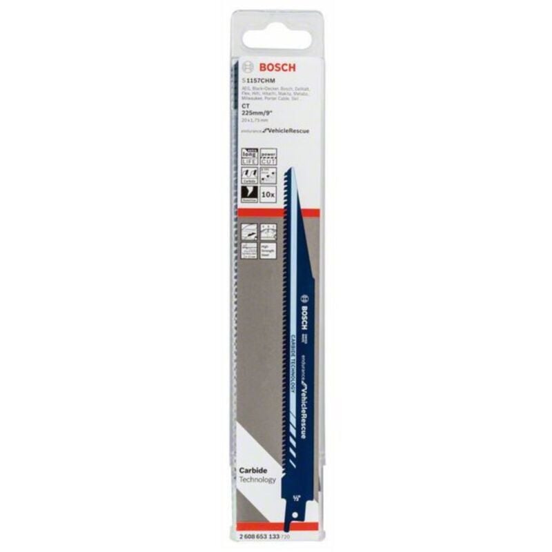 Bosch - Lama per sega universale s 1157 chm L.225mm P.20mm tpi 0 3mm 10 pz / card