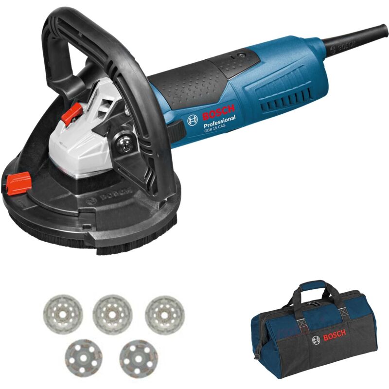 Bosch - Levigatrice calcestruzzo GBR15 cag 1500W + Set Seghe a tazza
