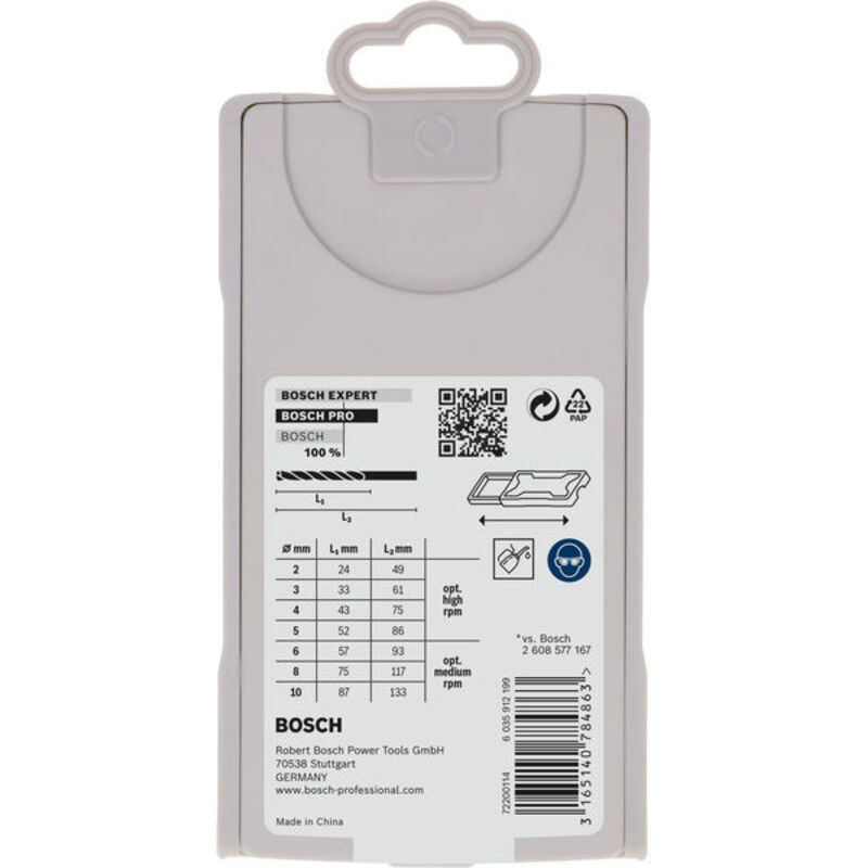 Bosch - Professional 2 608 589 296 - Setde 7 punte per metallo Mini X-Line HSS-Co, 135° 2 3 4 5 6 8 10 mm (confezione 7)