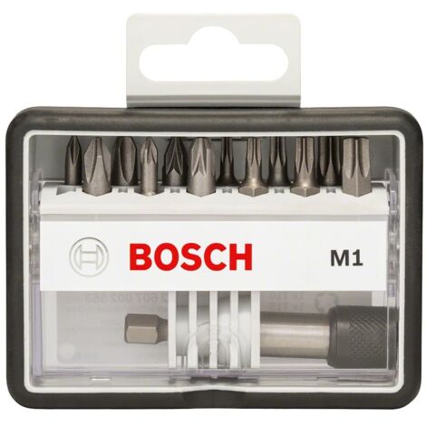 Bosch Set Robust Line di bit di avvitamento M Extra Hard, 12 +1 pz. Extra Hart Robust Line M1 mod.  2607002563
