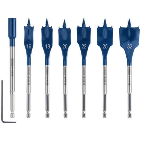 BOSCH SETS DE BROCAS FRESADORAS PLANAS EXPERT SELF CUT SPEED UNIDAD DE EMBALAJE 3 unidades UNIDAD DE EMBALAJE 7 unidades