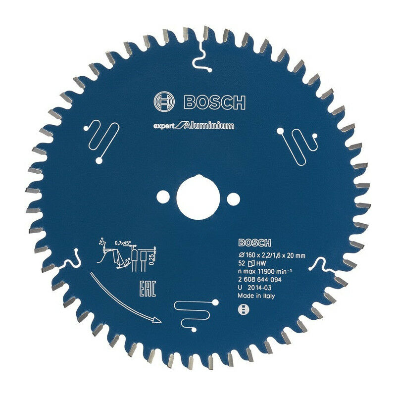 

Hoja de sierra circular OD 315 mm Z.96 HLTCG taladro 30 mm corte-An.2.8 mm HM BOSCH