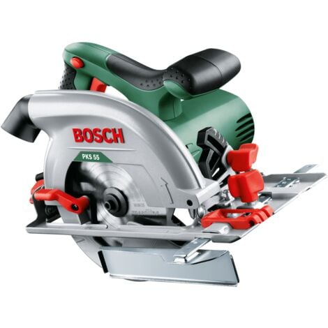 Bosch sierra circular PKS 55 (1200 W, profundidad de corte a 90°: 0-50 mm, con carril guía)