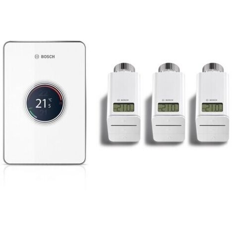 BOSCH smarter W-LAN Regler EasyControl Set mit 3 Funk-Thermostaten, weiß