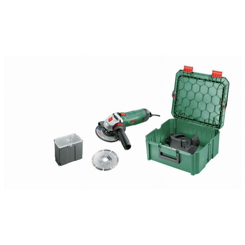Smerigliatrice angolare 1 pws 850-125 Bosch 2 accessori + 1 cassetta degli attrezzi SystemBox - 06033A270A
