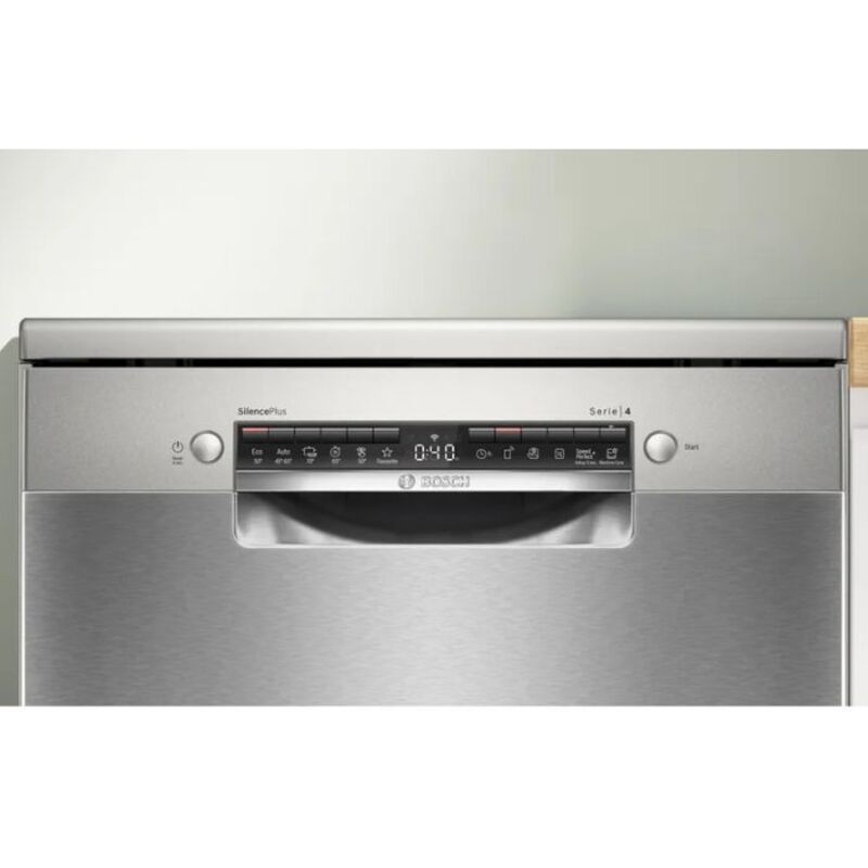Bosch - Serie 4 Lavastoviglie a libera installazione, 60 cm, Acciaio spazzolato con antimpronta, SMS4EVI08E