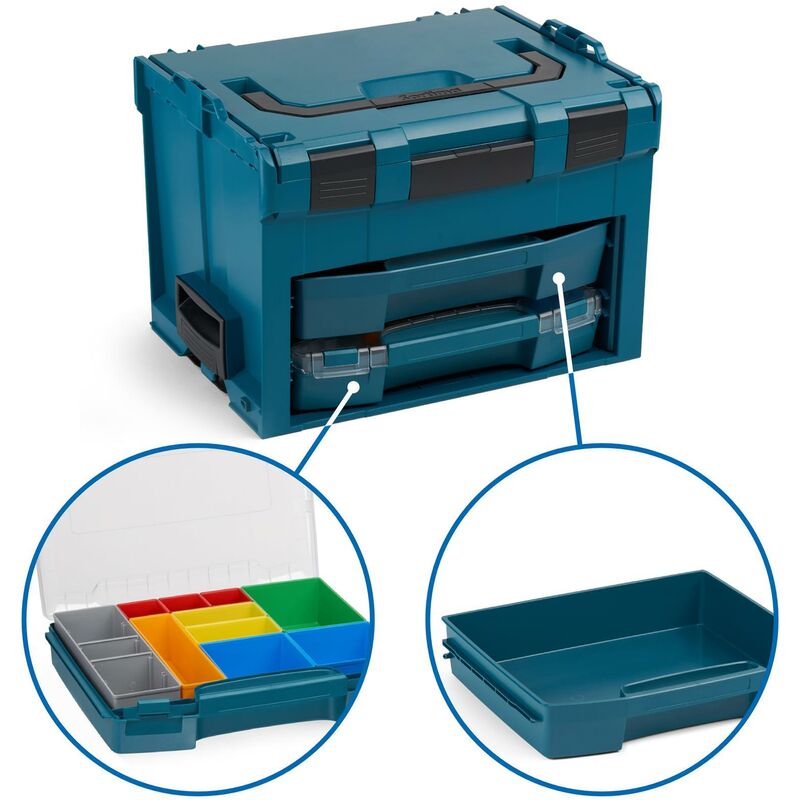 BOSCH-SORTIMO System LS-BOXX 306 grün & i-BOXX 72 grün & 1 x Inset-Boxen-Set H3 & LS-Schublade 72 grün
