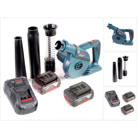 Bosch – Souffleur à batterie 18V avec 2 batteries 5.0Ah – Vitesse d'air 75 m/s – Poids léger 1.1 kg – Moteur puissant pour nettoyage précis - V-120