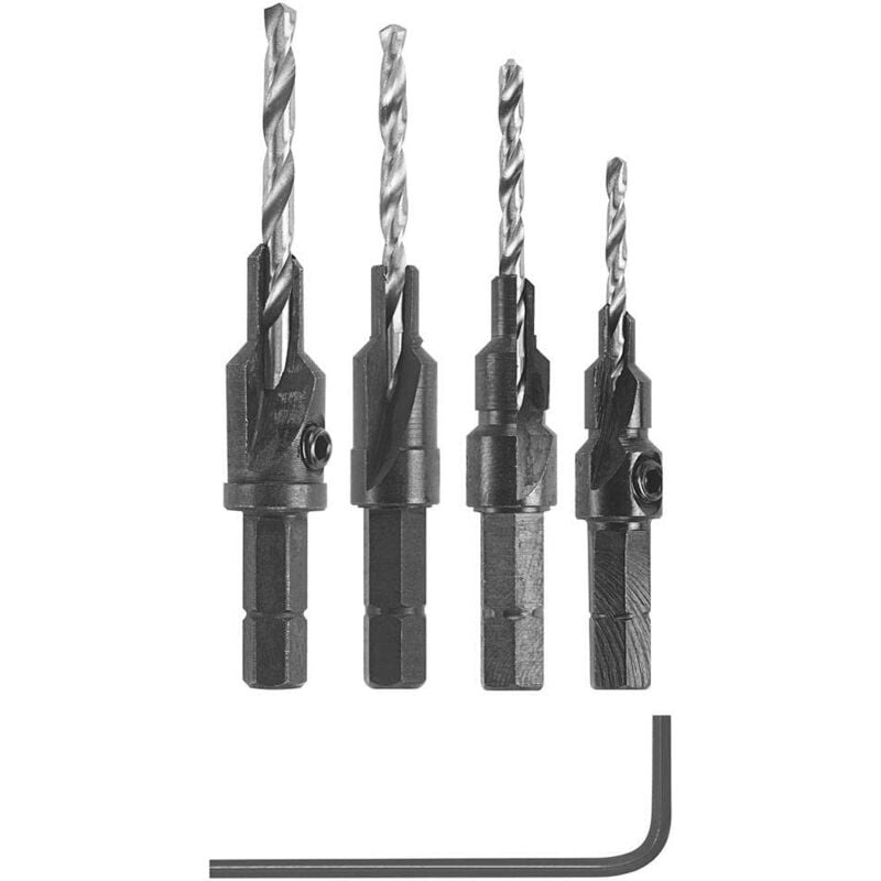 Bosch - SP515 Set di punte per trapano a testa svasata con codolo esagonale, 5 pezzi, con 6, 8, 10 e 12