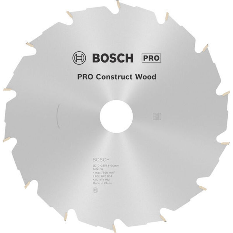 Bosch - 2 608 640 634 - de Lama Construct Lama circolare per legno (210 x 30 x 2,8 mm, 14)