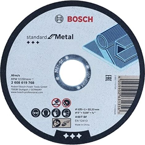 Bosch Standard for Metal Disque à tronçonner droit, 125 mm, 22,23 mm - 2608619768