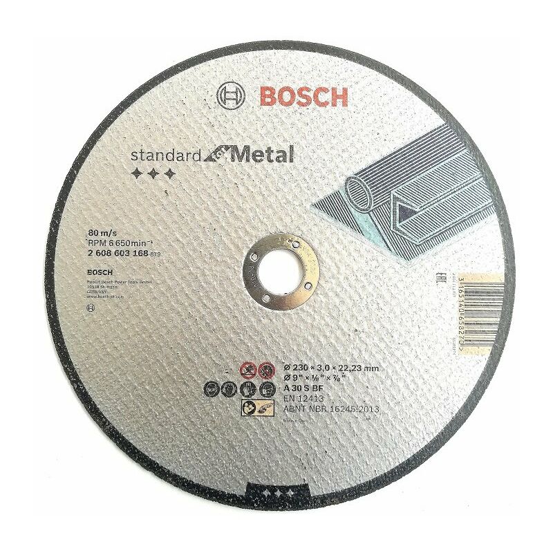 Image of Disco da taglio Bosch con mozzo piatto standard per metallo 230X3 mm - 2608603168