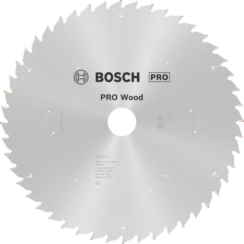 Bosch - Lame pro Wood cordless pour scies circulaires 254 x 2,2 x 30 mm - 2608842239