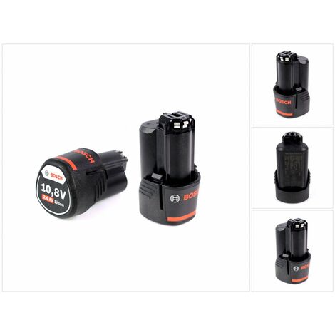 Bosch Starter-Set 10,8 V - 2x batterie professionali 10,8V 2 Ah / 2000 mAh agli ioni di litio 2607336879