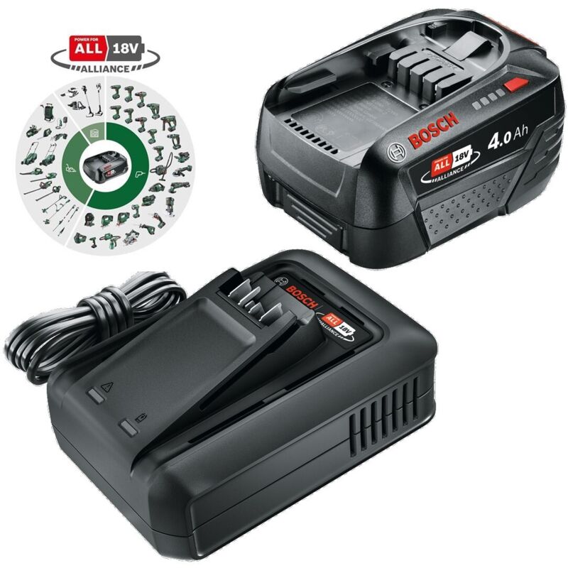 Bosch Starter Set 18V PBA 4.0Ah Battery + Fast Charger AL1844 - Power For All
