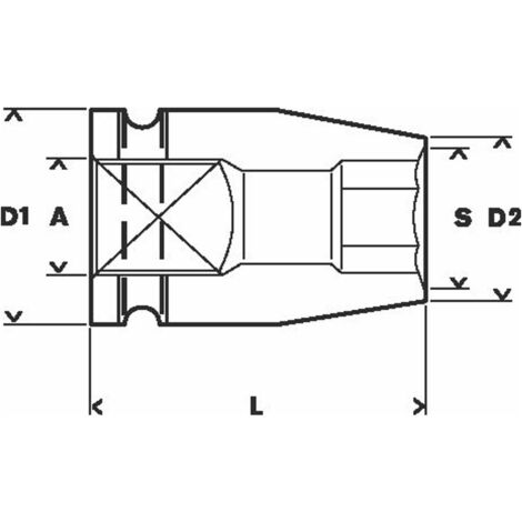 Bosch Steckschlüsseleinsatz, SW 22 mm, L 40 mm, 30 mm, M14, 32,9 mm