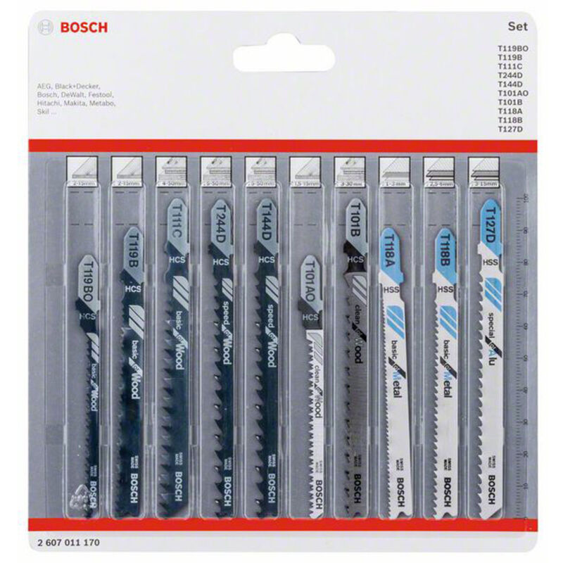 Image of Bosch - Accessories 2607011170 Stichsägeblatt-Set Wood and Metal, 10-teilig 10 St.