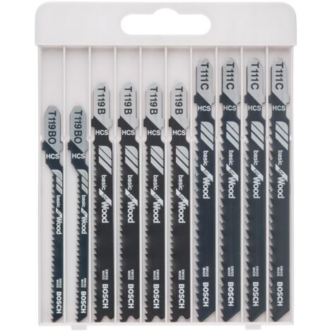 Bosch Stichsägeblatt-Set Basic for Wood, 10-teilig
