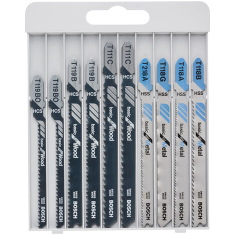 Bosch Stichsägeblatt-Set Basic for Wood and Metal, 10-teilig