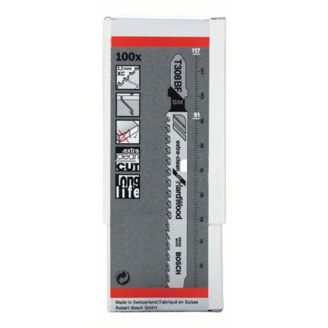 Bosch Stichsägeblatt T 308 BF Extraclean for Hard Wood - 100 Stück