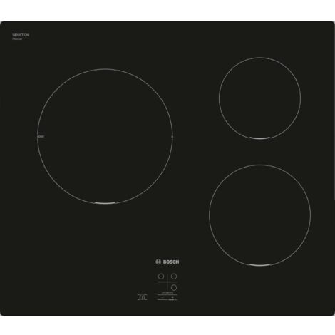 Bosch – Table de cuisson à induction 60cm 3 feux 4600W – Surface vitrocéramique facile à nettoyer – Fonction PowerBoost – PUC611AA5E