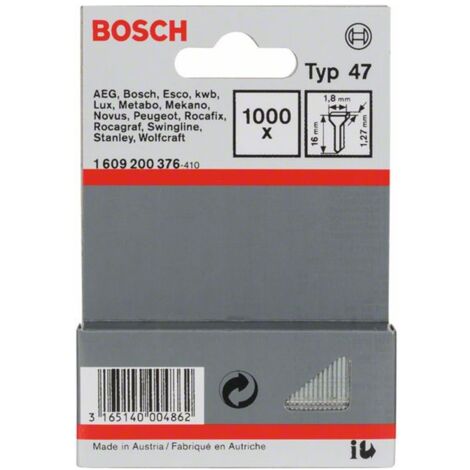 Bosch Tackernagel Typ 47, 1,8 x 1,27 x 16 mm, 1000er-Pack