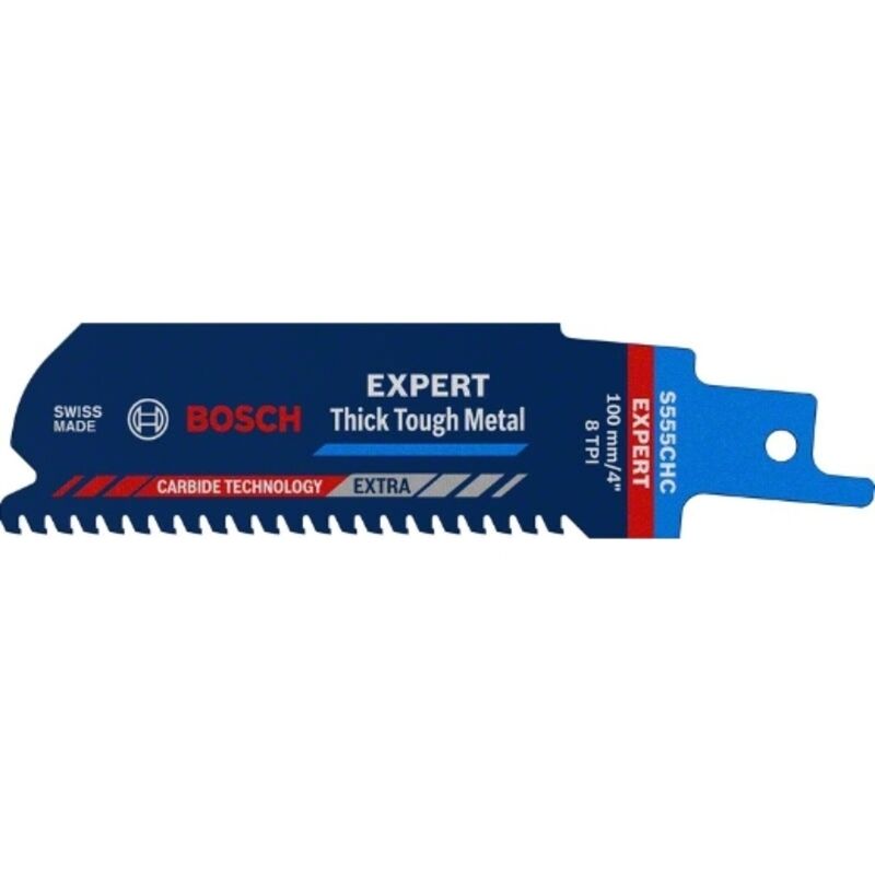 Professional 1x Expert lama a sciabola `Thick Tough Metal` s 555 chc (per acciaio pesante, ghisa, lunghezza 100 mm, accessori sega circolare) - Bosch