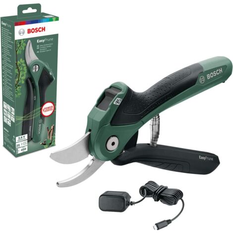 Bosch tijeras para jardín a batería EasyPrune (batería integrada, 3,6 V, hasta 450 cortes por carga, capacidad de corte: 25 mm)