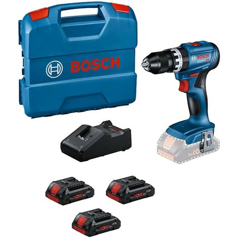 BOSCH TRAPANO A BATTERIA GSB 18V-45 AVVITATORE CON PERCUSSIONE 3 BATTERIE 4 Ah PROCORE