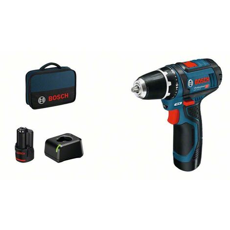 Bosch Trapano avvitatore a batteria GSR 12V-15, con 2 x 2.0 Ah batteria - 060186810F