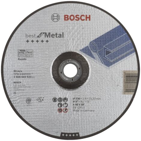 Bosch Trennscheibe gekröpft Best for Metal - Rapido A 46 V BF 230 mm 22,23 mm 1,9 mm - 2608603523
