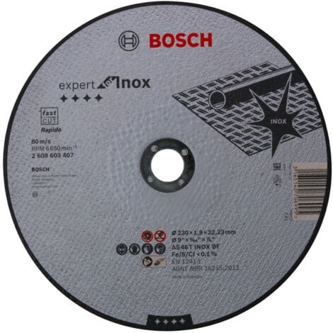 BOSCH Trennscheibe gerade Expert for Inox Rapido AS 46 T INOX BF 230 mm 22,23 mm - 2608603407