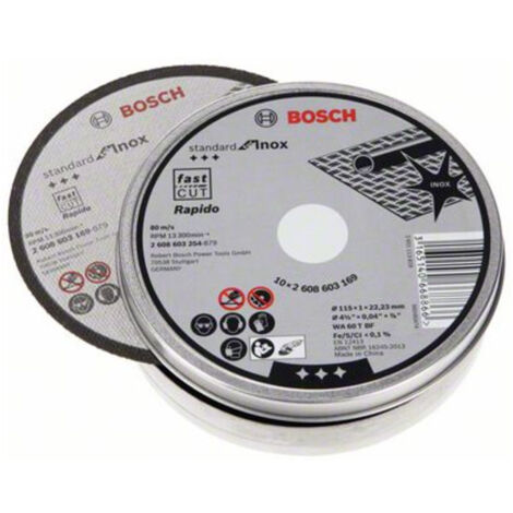 Bosch Trennscheibe gerade Standard for Inox - Rapido WA 60 T BF, 115 mm 10 Stk