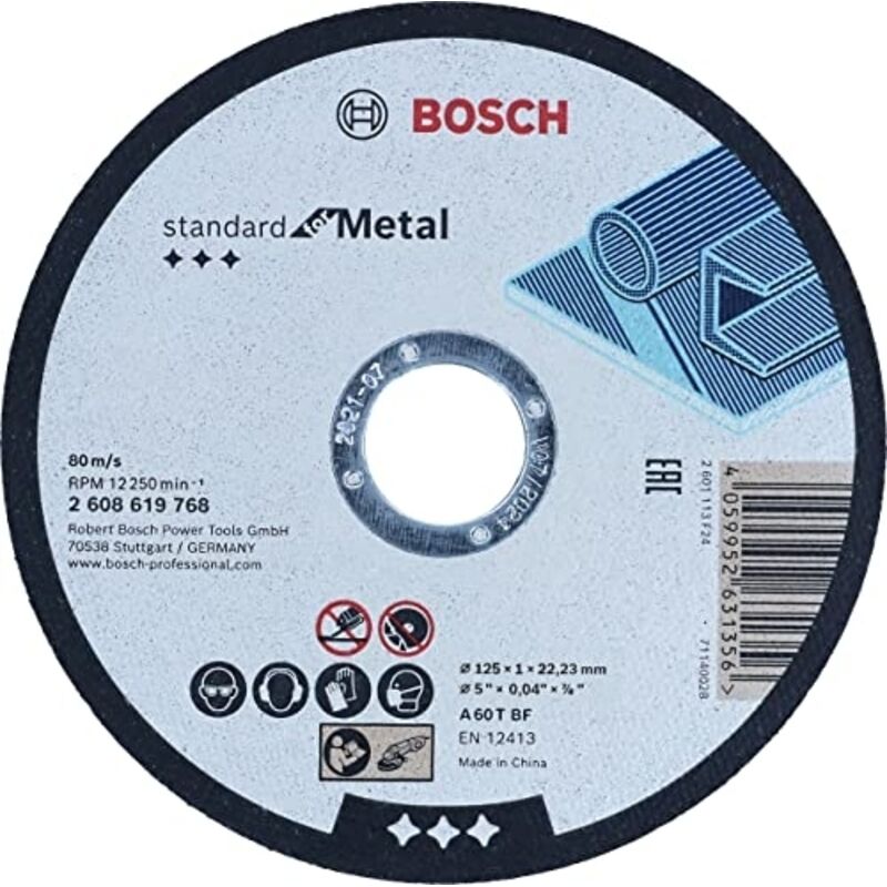 Disque à tronçonner droit Bosch Standard for Metal Straight 125 mm 22.23 mm