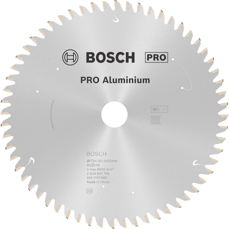 Bosch - Lame pro Aluminium cordless pour scies circulaires 173 x 1,8 x 20 mm - 2608837759