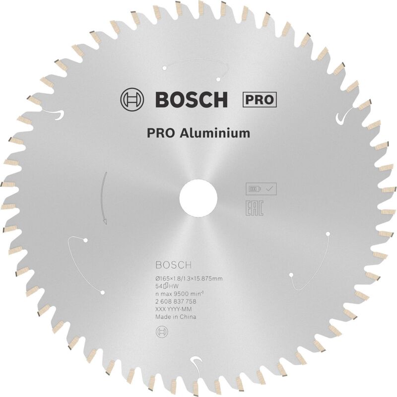 Bosch - Lame pro aluminium cordless pour scies circulaires 165 x 1,8 x 15,875 mm - 2608837758