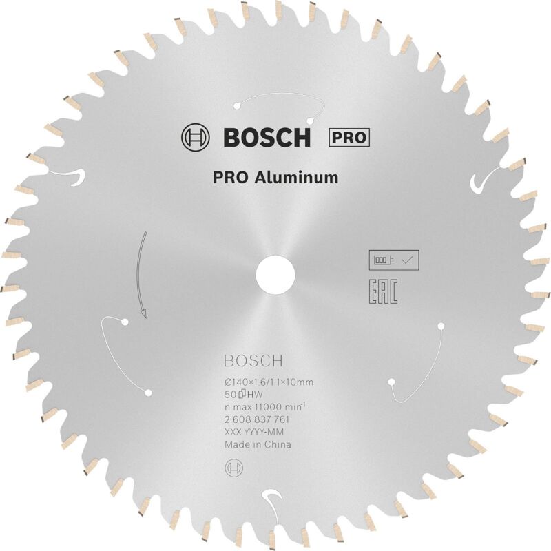 Bosch - Lame pro Aluminium cordless pour scies circulaires 140 x 1,6 x 10 mm - 2608837761