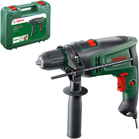 Bosch – Perceuse-visseuse à percussion 730 W – Capacité 30 mm bois, 14 mm maçonnerie – Moteur 730 W, mandrin Autolock – Poids léger 2,1 kg